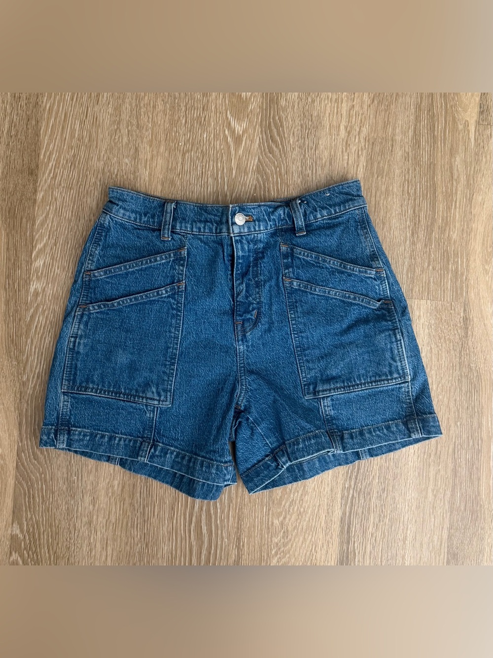 Madewell Dark Blue Denim Utility Shorts - Women